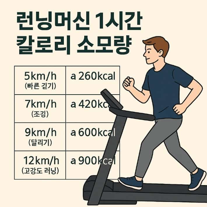 런닝머신 1시간 칼로리 소모량