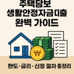 주택담보 생활안정자금 대출 완벽가이드