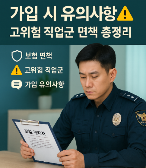 경찰 종신보험 가입 시 주의사항｜고위험직 면책 직업분류 총정리