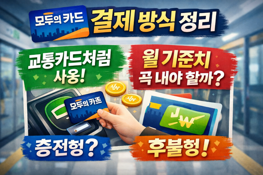 모두의 카드 결제 방식 정리｜월 기준치 꼭 내야 할까