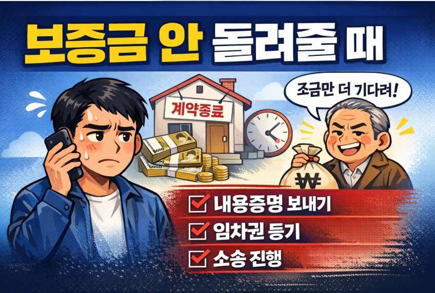 보증금 반환 지연 시 대응 방법｜임대인이 안 돌려줄 때 순서대로 정리