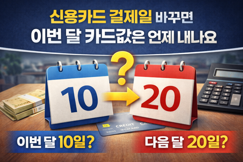 신용카드 결제일 바꾸면 이번 달 카드값은 언제 내나요
