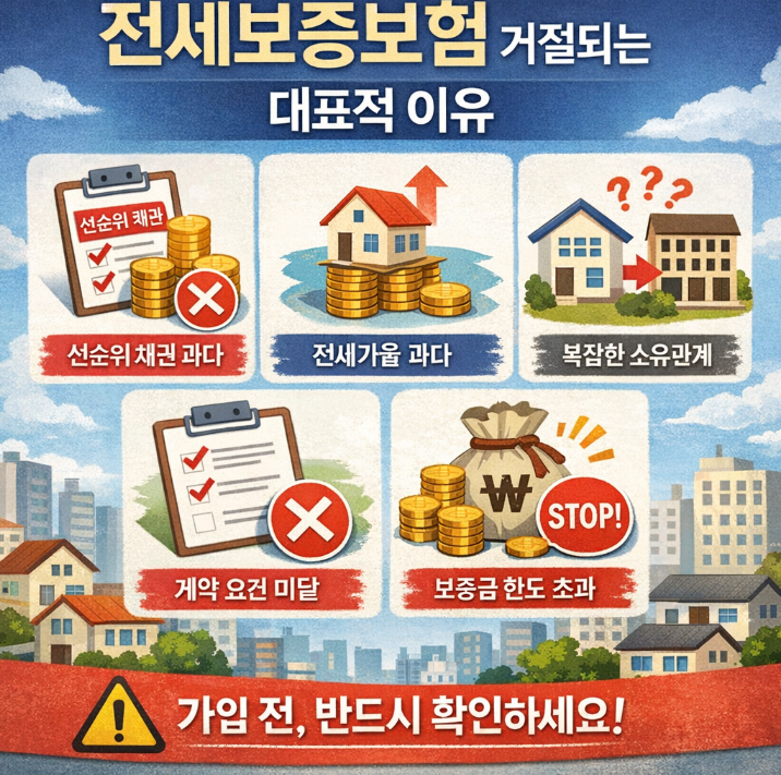 전세보증보험 가입 거절되는 대표적인 이유는