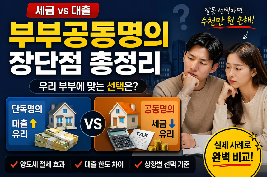 부부공동명의 장단점 분석 잘못 선택하면 생기는 문제 3가지