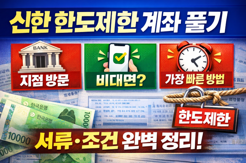신한 한도제한 계좌 풀기 총정리 (서류, 조건, 걸리는 시간까지 한 번에)