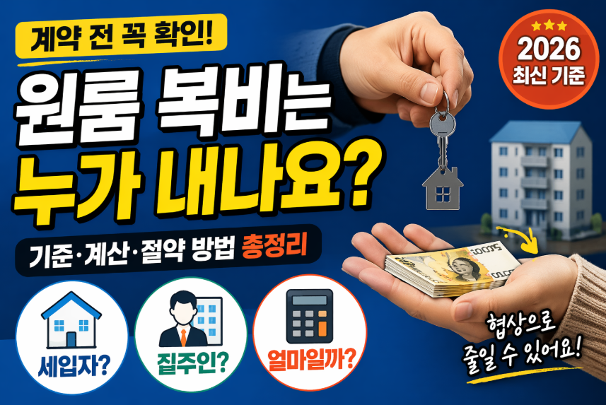 원룸 복비는 누가 내나요 세입자 vs 집주인 기준 정리 (+협상 가능 여부)