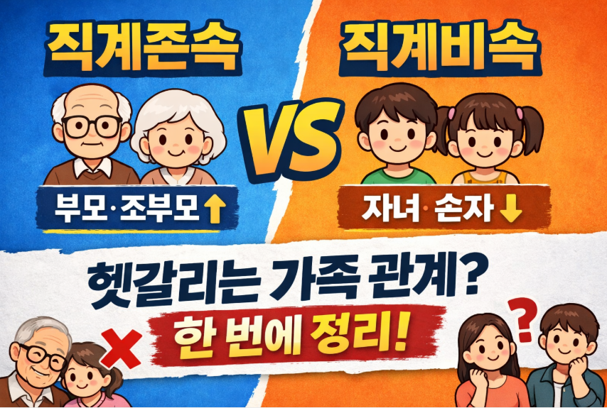 직계존속 직계비속 차이 쉽게 정리 (뜻·범위·예시 한 번에 이해)