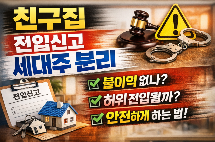 친구집 전입신고 세대주 분리 가능할까 조건 불이익 불법 여부 정리