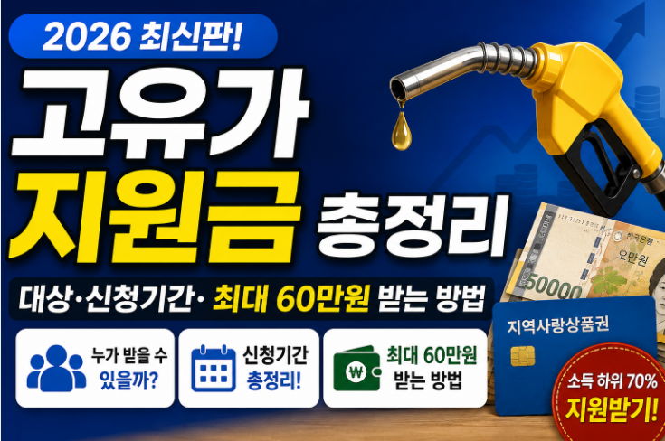 고유가 지원금 2026 총정리 대상 신청기간 60만원