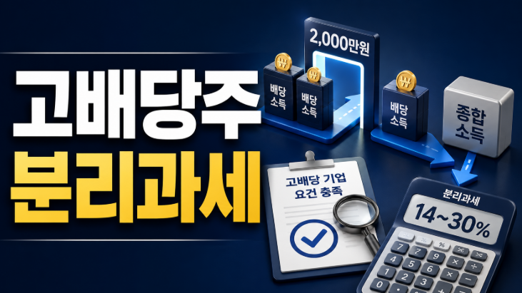 고배당주 배당소득 분리과세 조건, 2026년 세율과 확인법