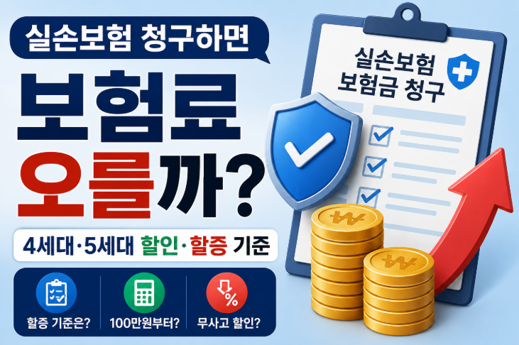 실손보험 청구하면 보험료 오를까 4세대 5세대 할인 할증 기준