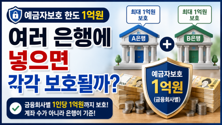 예금자보호 1억원, 여러 은행에 넣으면 각각 보호될까