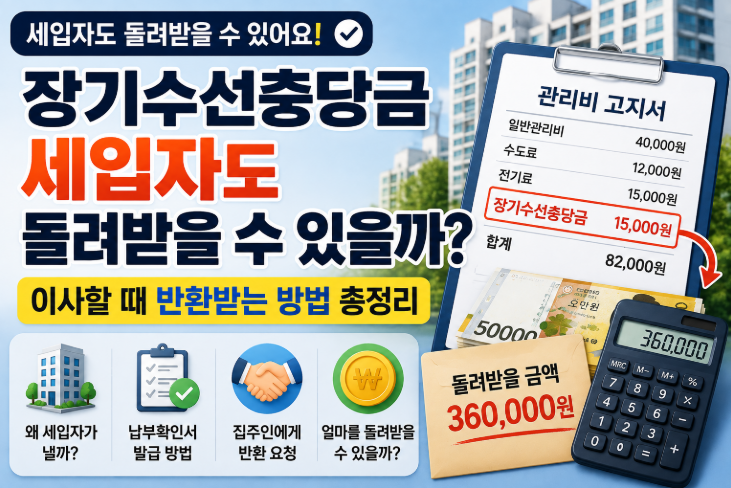 장기수선충당금 세입자도 돌려받을 수 있을까 이사할 때 반환받는 방법