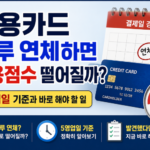 신용카드 하루 연체하면 신용점수 떨어질까 5영업일 기준과 바로 해야 할 일