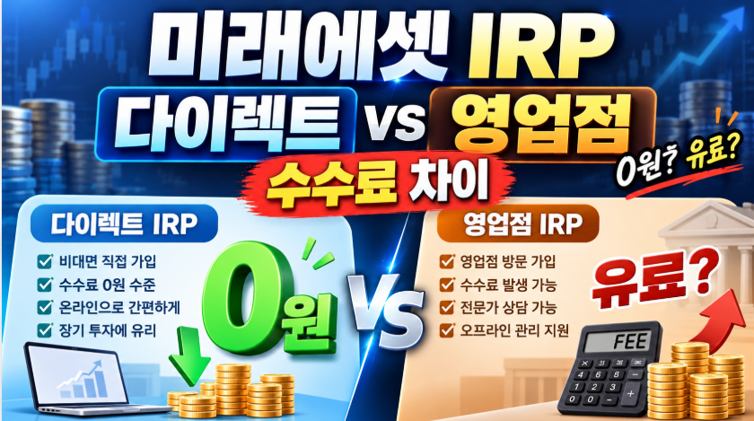 미래에셋 IRP 수수료 차이, 영업점 선택하면 손해
